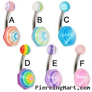 Acrylic umbrella-shaped belly button ring