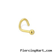 Gold Tone nose screw with ball, 18 ga