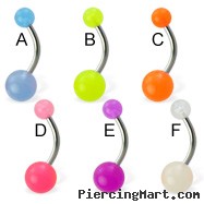 Acrylic glow-in-dark belly button ring