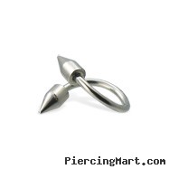 Spiral eyebrow ring with spikes, 16 ga