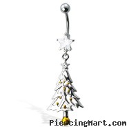 Christmas Tree Belly Button Ring