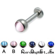 Labret with cat eye ball, 12 ga