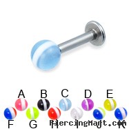 Labret with striped ball, 12 ga