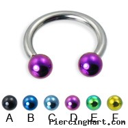 Colored ball circular barbell, 12 ga