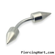 Curved barbell with spikes, 14 ga