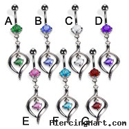 Belly button ring with elegant pendant