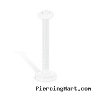 14 gauge clear tongue piercing / nipple piercing retainer with clear O-ring