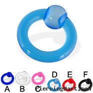 Transparent acrylic captive bead ring, 6 ga