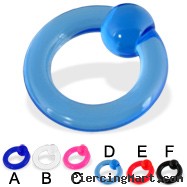 Transparent acrylic captive bead ring, 4 ga