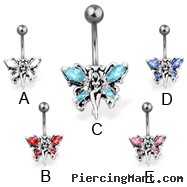 Fairy butterfly belly button ring