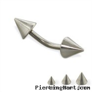Titanium cone curved barbell, 14 ga