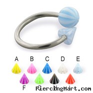 Beach ball and cone circular barbell, 14 ga