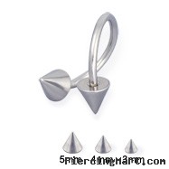Steel cone spiral barbell, 16 ga