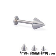 Steel cone labret, 16 ga