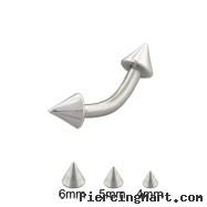 Steel cone curved barbell, 14 ga