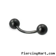 Black curved barbell with balls, 16 ga