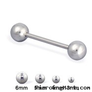 Steel Ball Straight Barbell, 16 Ga