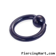Black captive bead ring, 10 ga