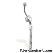 Navel Ring with Dangling Jeweled Dagger