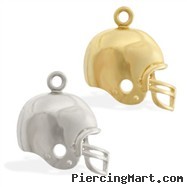 14K Gold football helmet pendant