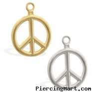 14K Gold peace pendant