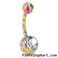 Jeweled splatter belly ring