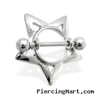Pair of steel star nipple shields, 14 ga