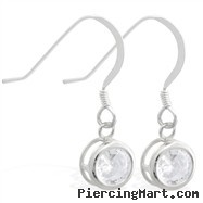 Sterling Silver Earrings with 5mm Bezel Set round 5mm CZ