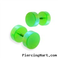 Pair of fake metalic green plugs, 16GA