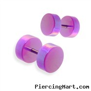 Pair of fake metalic purple plugs, 16GA