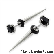 Fake Tapers with black gem