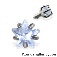 Internally Threaded Star Dermal Top, 14GA, 3mm, Clear