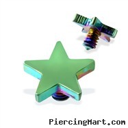 Internally Threaded Titanium Star Dermal Top, 14GA, 4mm, Green