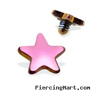 Internally Threaded Titanium Star Dermal Top, 14GA, 4mm, Purple