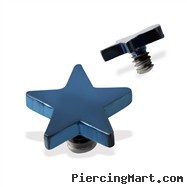 Internally Threaded Titanium Star Dermal Top, 14GA, 4mm, Blue