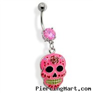 Epoxy Sugar Skull Dangle Navel Ring