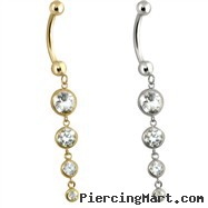 14K Gold With Cascading Dangle
