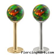 14K Gold Labret with Rainbow Opal Balls