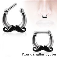 Surgical Steel Mustache Septum Clicker