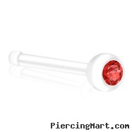 Bioplast Nose Bone with Red Gem, 20 GA