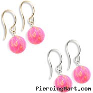 14K (Nickle Free) Gold Opal Earrings, Pink