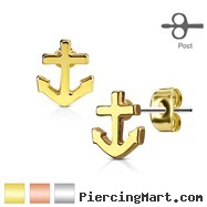 Pair Of Anchor 316L Surgical Steel Post Earring Studs