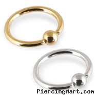 14K Gold Captive Bead Ring