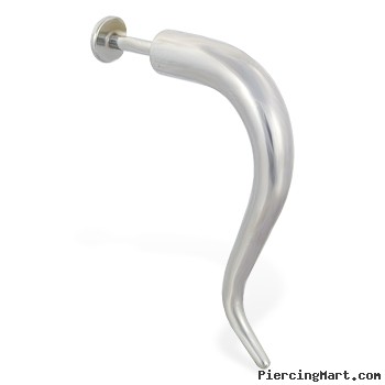 Labret with long curved steel tusk
