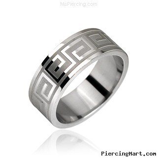 Surgical Steel Maze Pattern Ring