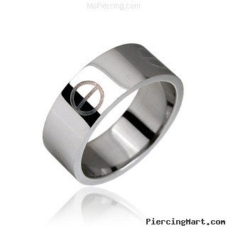 Surgical Steel Bolt engraved Ring