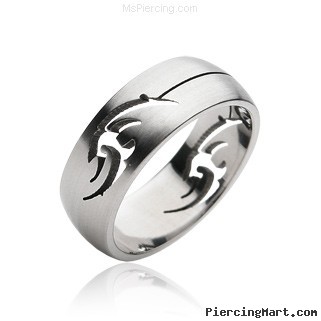 Men's 316L Tribal Carved Surgical Steel Ring