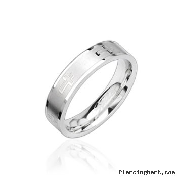316L Stainless Steel Ring with Cross Engrave