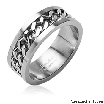 316L Surgical Stainless Steel Rings/ Chain Center