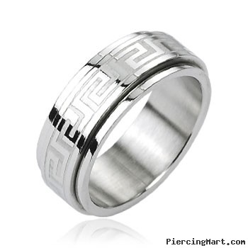 316L Stainless Steel Tribe Maze Center Spinner Ring